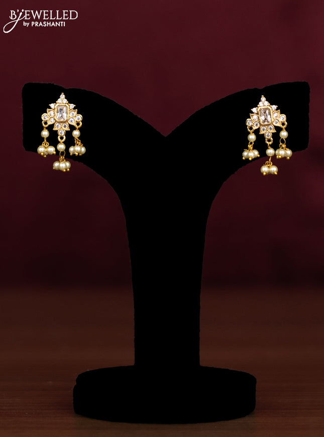 Antique guttapusalu necklace with cz stones and pearl hangings