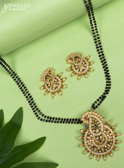 Mangalsutra double layer with kemp & cz stones