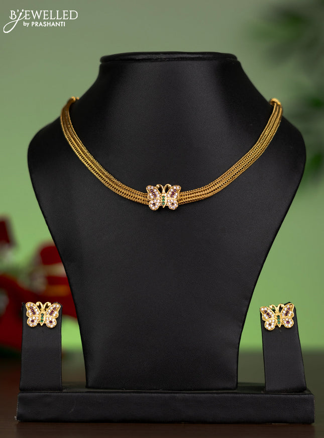 Antique attigai necklace with kemp & cz stones