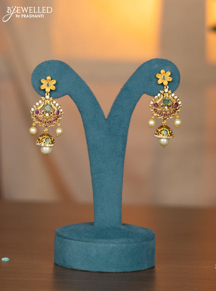 Antique necklace with kemp & cz stones and pearl hangings