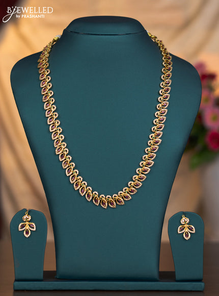 Antique haaram peacock design with kemp and cz stones