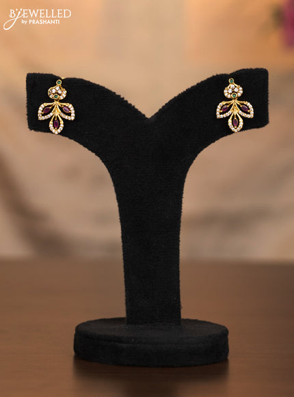 Antique haaram peacock design with kemp and cz stones