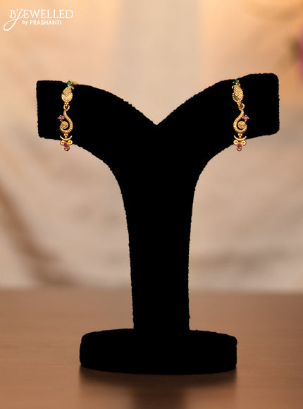 Antique haaram sangu & manga design with kemp stones