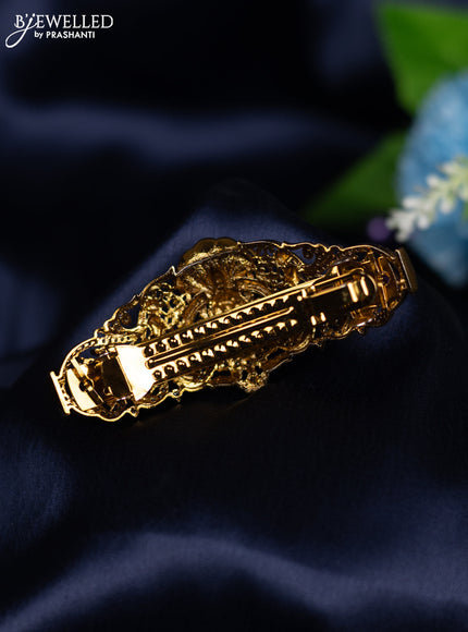Antique hair clip medium size lakshmi design with kemp & cz stones