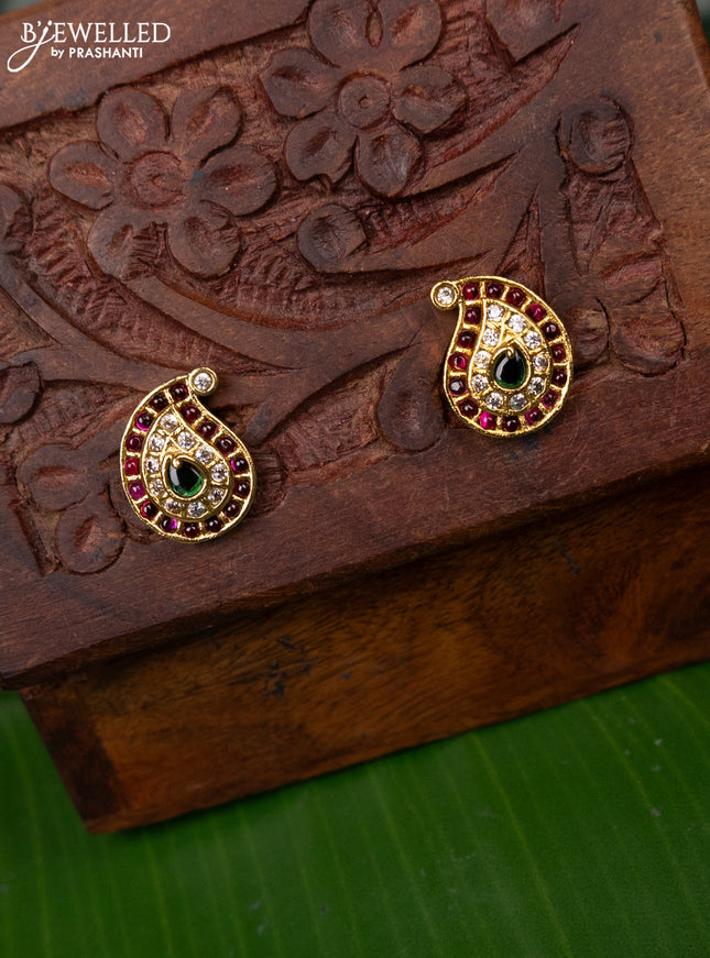 Antique earring manga pattern with kemp and cz stones
