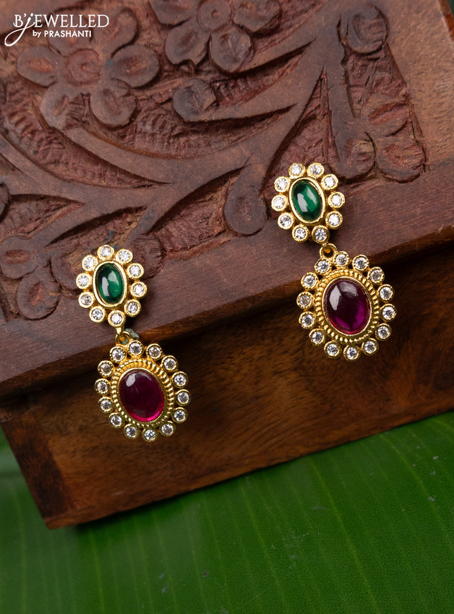 Antique earring with kemp and cz stones