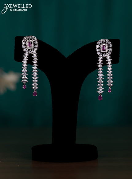 Zircon earring with ruby and cz stones