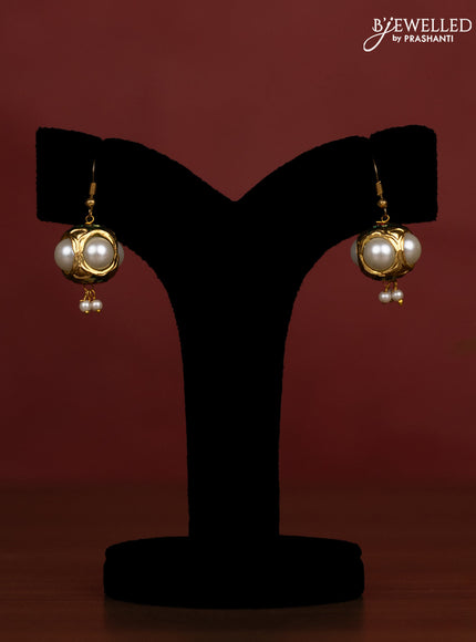Jaipur crystal beaded with pearl and meenakari design and with earrings