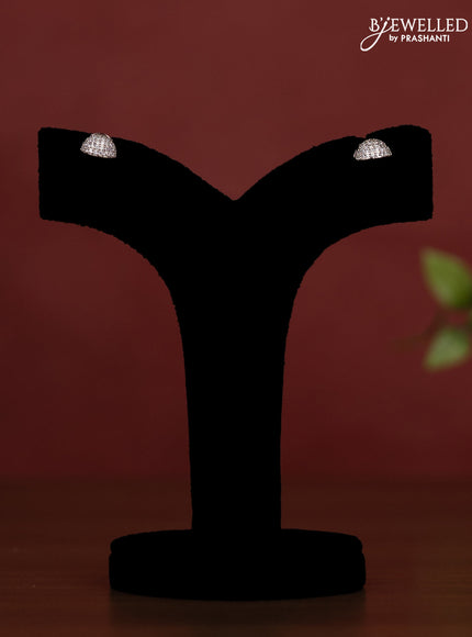 Jaipur crystal white and wine half and half beaded necklace with earrings