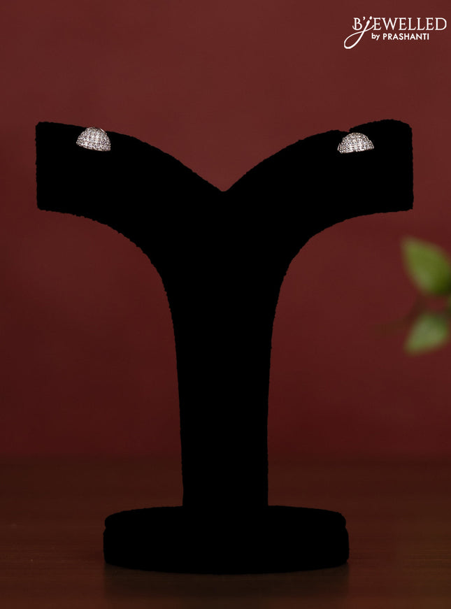 Jaipur crystal white and wine half and half beaded necklace with earrings