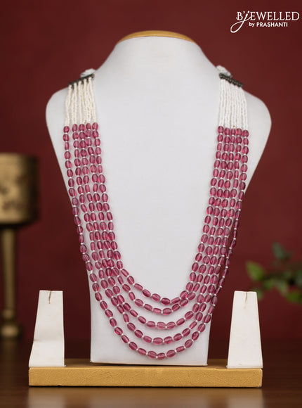 Jaipur crystal white and pink and beaded necklace without earrings