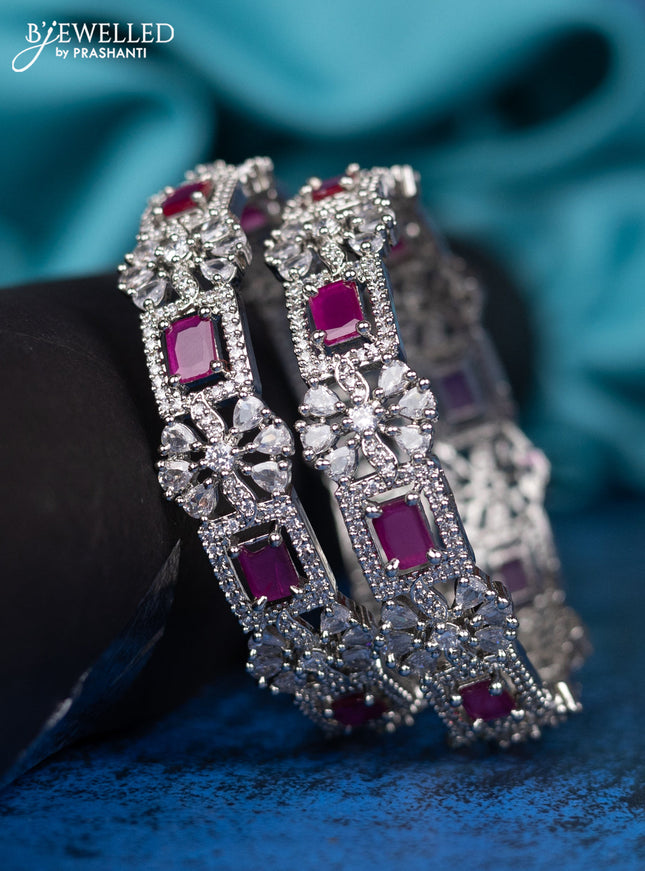 Zircon Bangle with ruby and cz stone