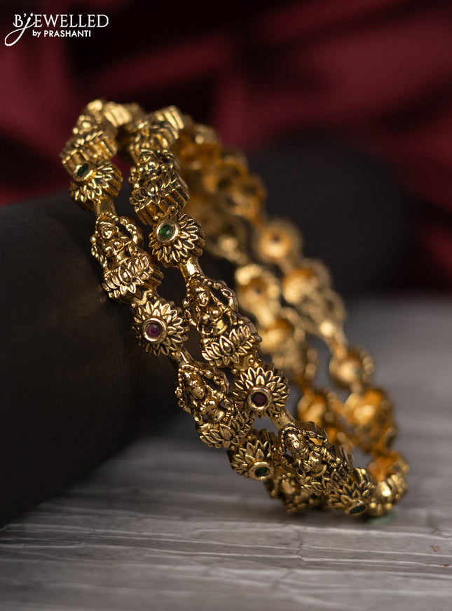 Antique bangle lakshmi design with kemp stones