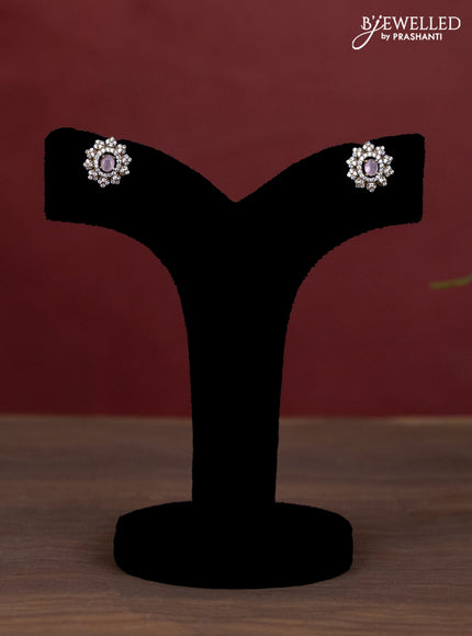 Beaded baby pink necklace elephant design with cz stones and pearl & beads hanging in victorian finish