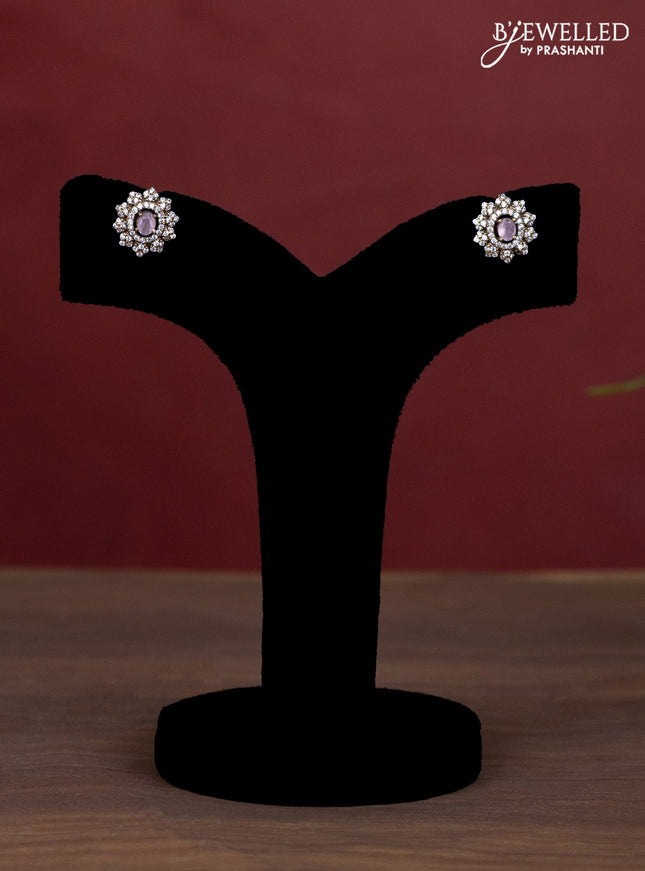 Beaded baby pink necklace elephant design with cz stones and pearl & beads hanging in victorian finish