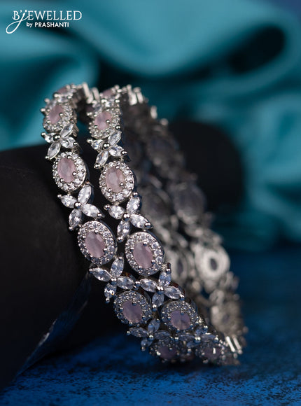 Zircon bangle with pink and cz stones