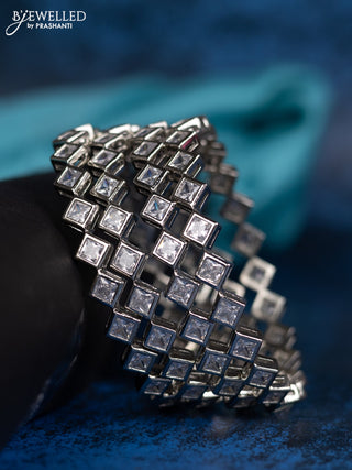 Zircon bangle with cz stones
