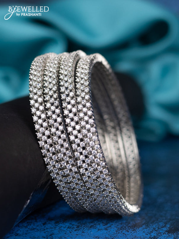 Zircon bangle with cz stones