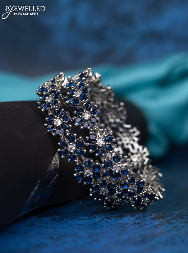 Zircon bangle floral design with sapphire stones