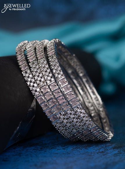 Zircon bangle with baby pink and cz stones