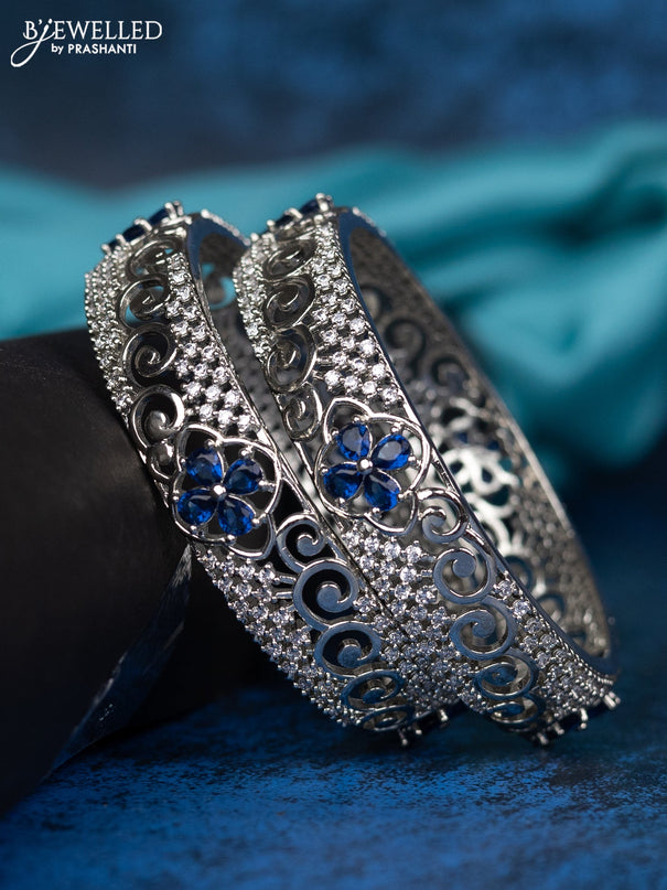 Zircon bangle with sapphire and cz stones