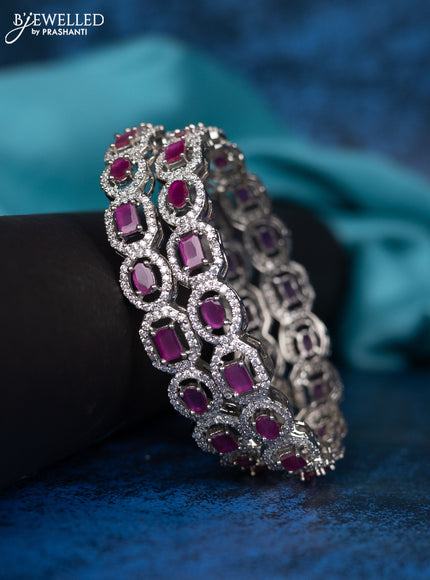 Zircon bangle with ruby and cz stones