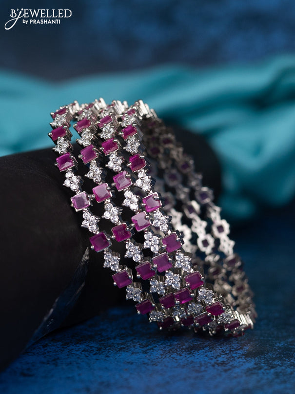 Zircon bangle with ruby and cz stones