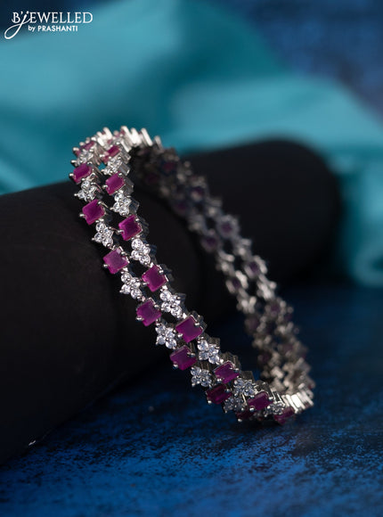 Zircon bangle with ruby and cz stones