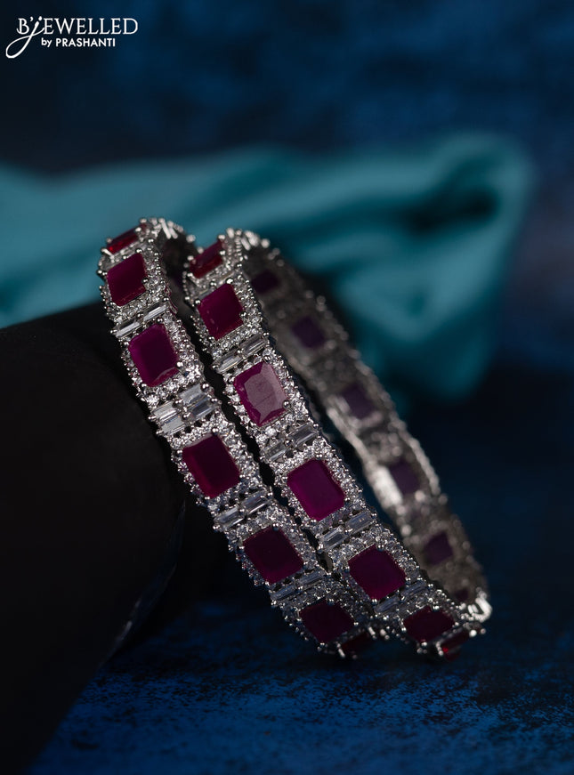 Zircon bangle with ruby and cz stones