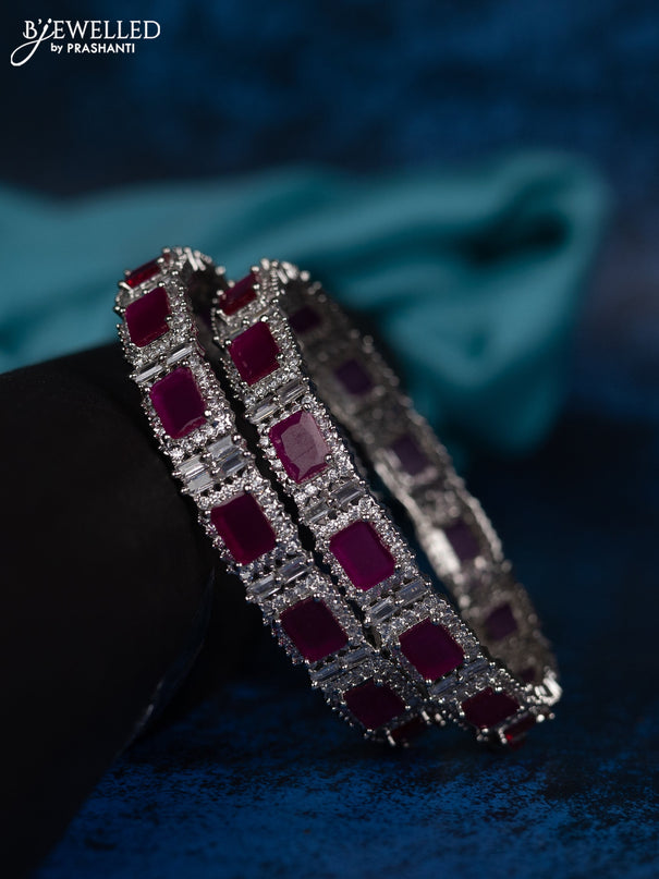 Zircon bangle with ruby and cz stones