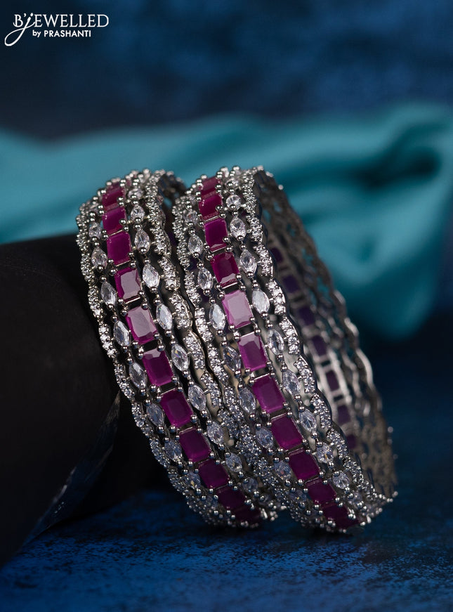 Zircon bangle with ruby and cz stones
