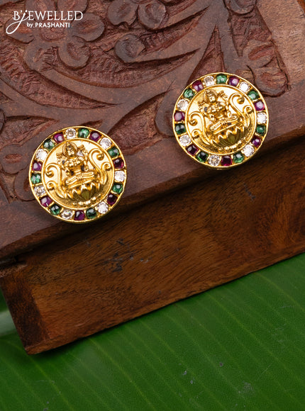 Antique earring lakshmi design with kemp and cz stones