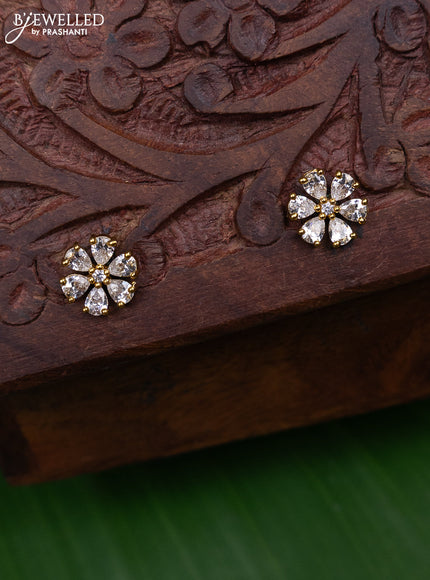 Antique earring floral design with cz stones