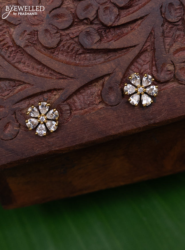 Antique earring floral design with cz stones