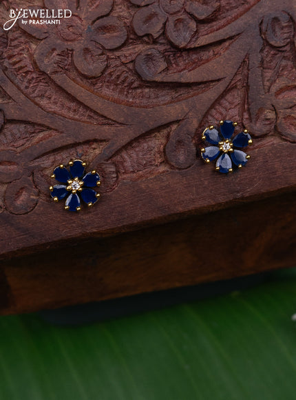 Antique earring floral design with sapphire stones