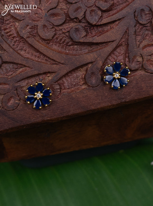 Antique earring floral design with sapphire stones