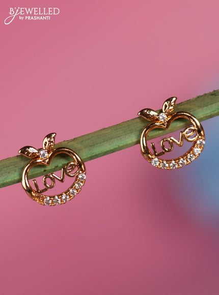 Rose gold earring with cz stone