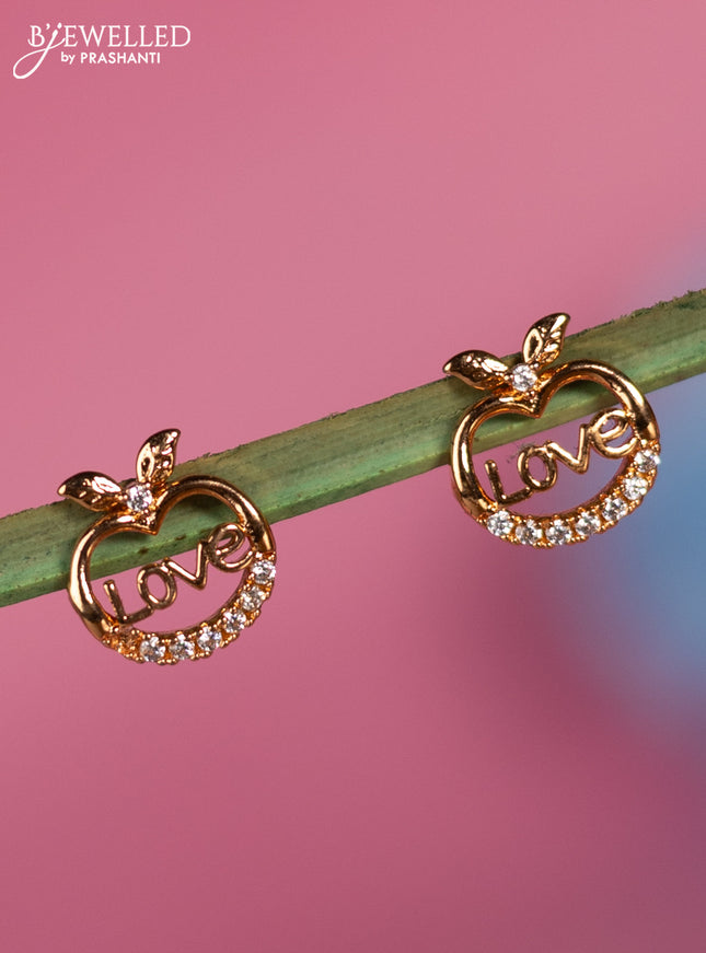 Rose gold earring with cz stone