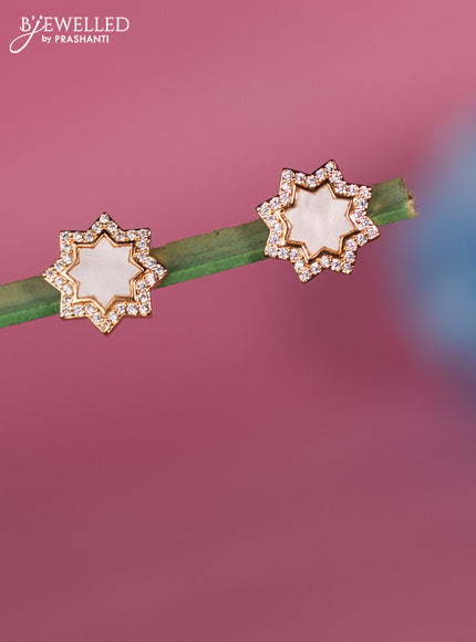 Rose gold earring with cz stone