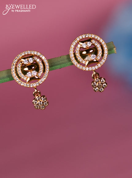 Rose gold earring with cz stone