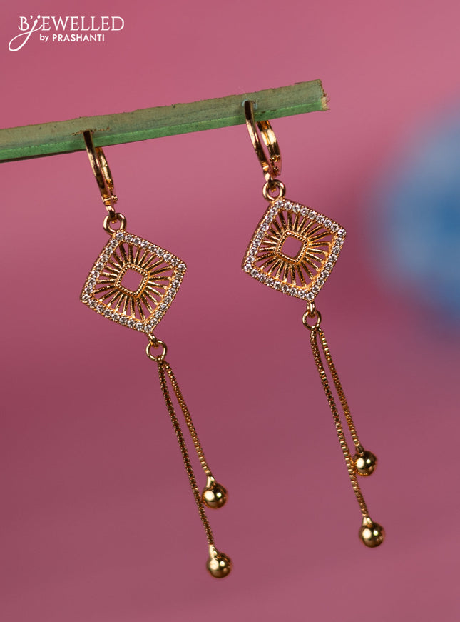 Rose gold earring with cz stone