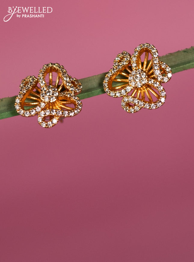 Rose gold earring with cz stone