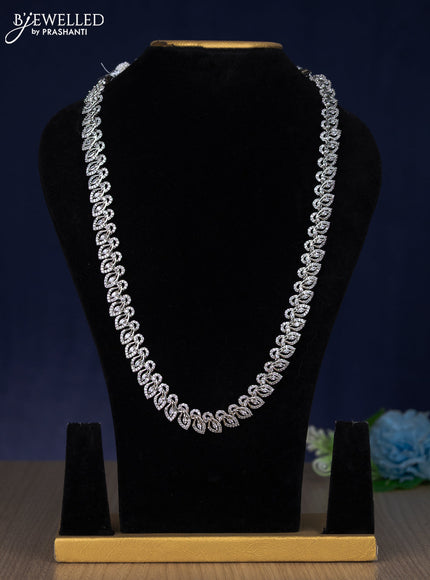 Zircon haaram with cz stones without earring