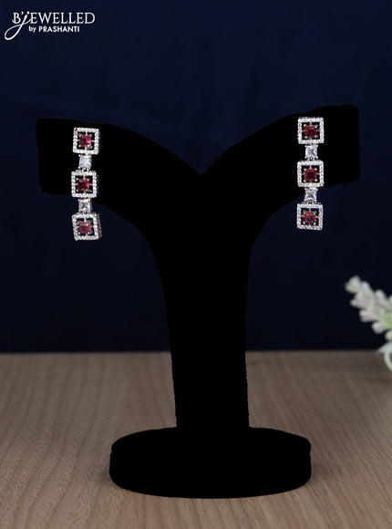 Zircon necklace with ruby and cz stones