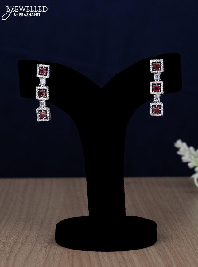 Zircon necklace with ruby and cz stones