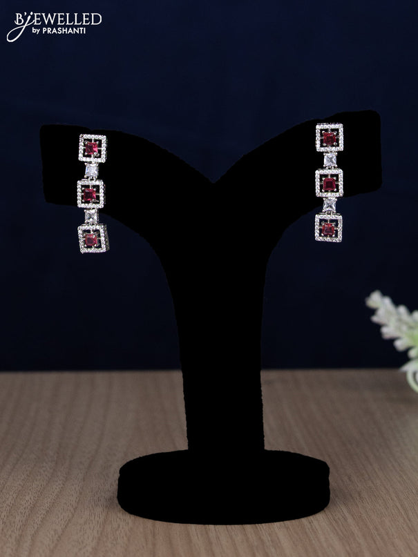Zircon necklace with ruby and cz stones