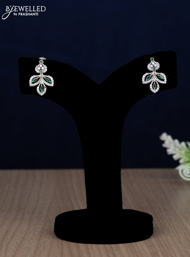 Zircon necklace with emerald and cz stones