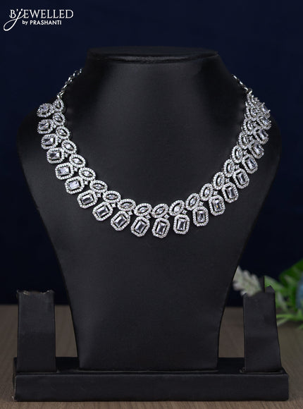 Zircon necklace with cz stones without earring
