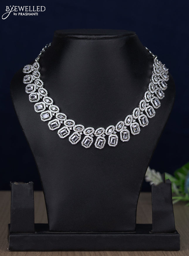 Zircon necklace with cz stones without earring