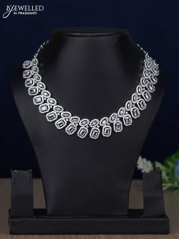 Zircon necklace with cz stones without earring